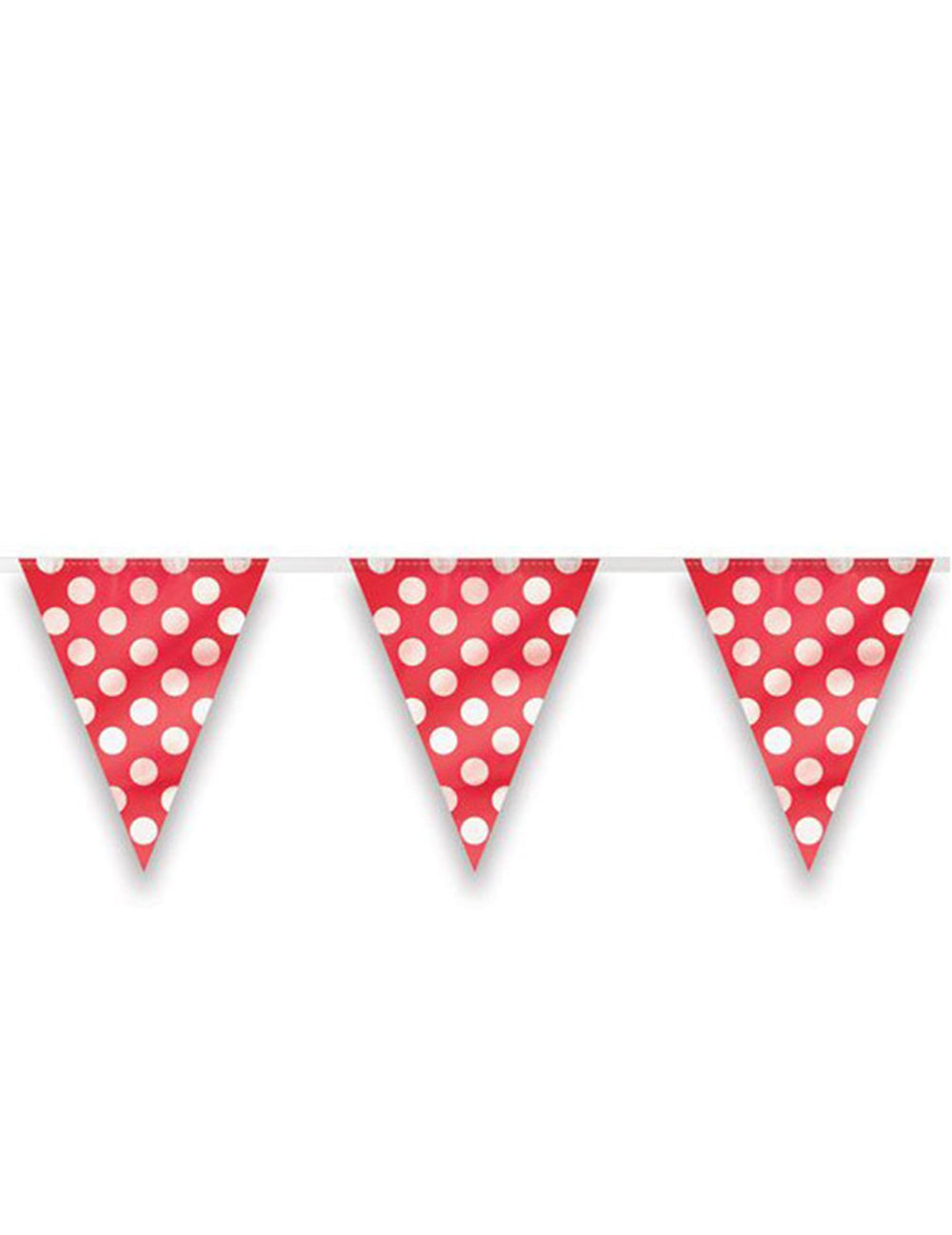 Guirlande à fanions à pois pour fête rouge et blanc