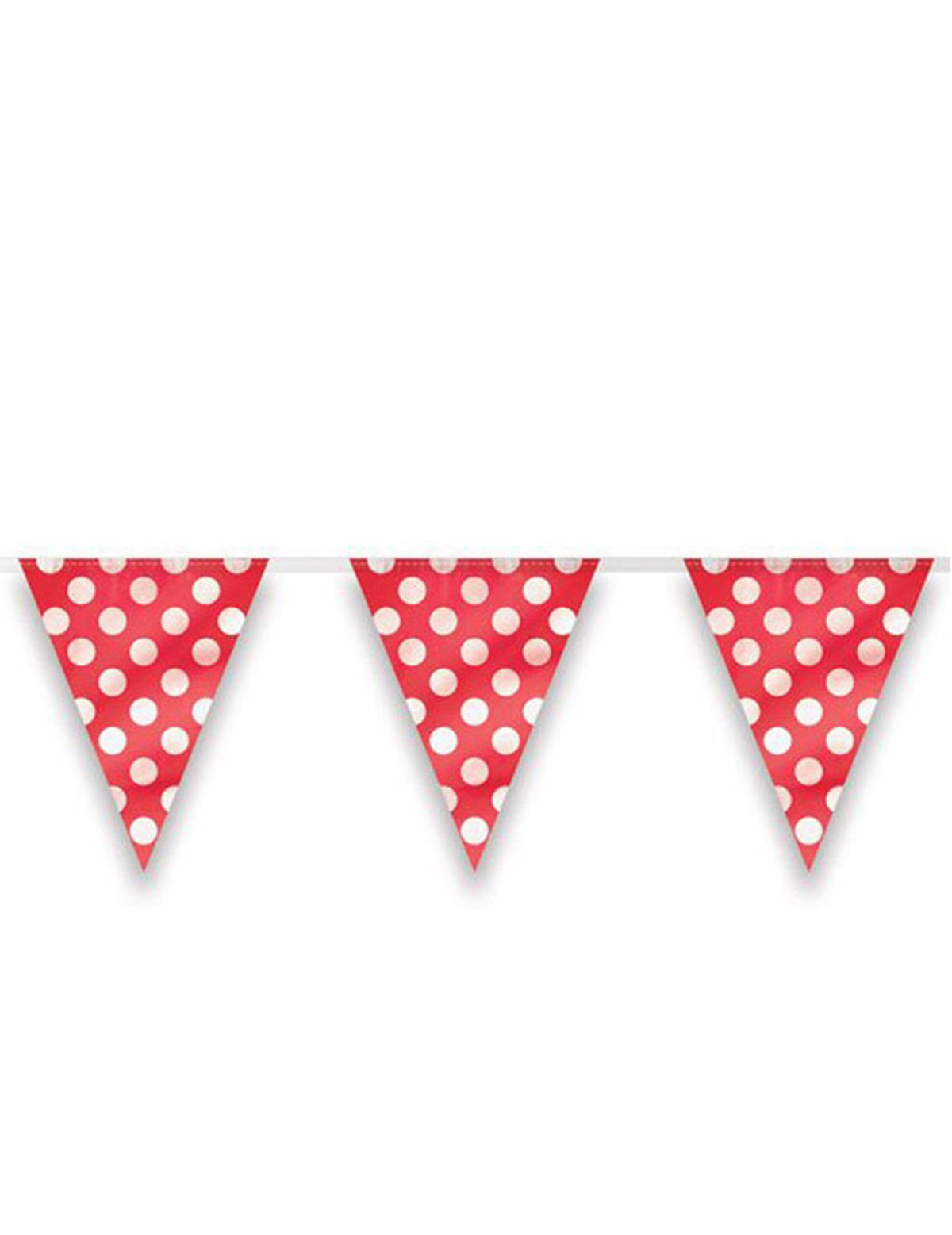 Guirlande à fanions à pois pour fête rouge et blanc