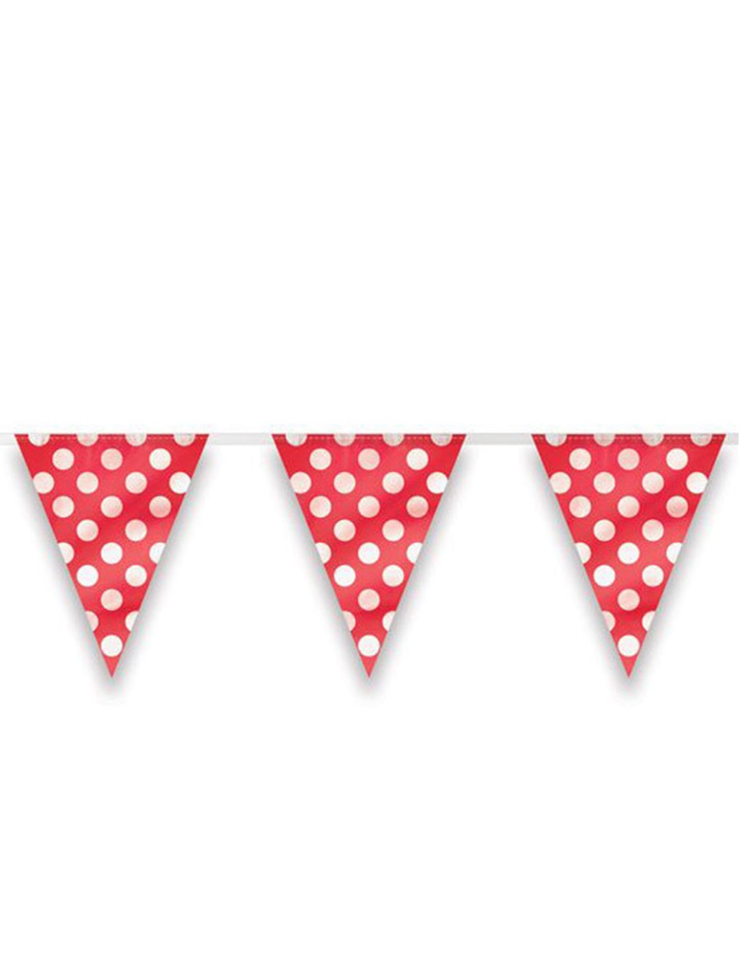Guirlande à fanions à pois pour fête rouge et blanc