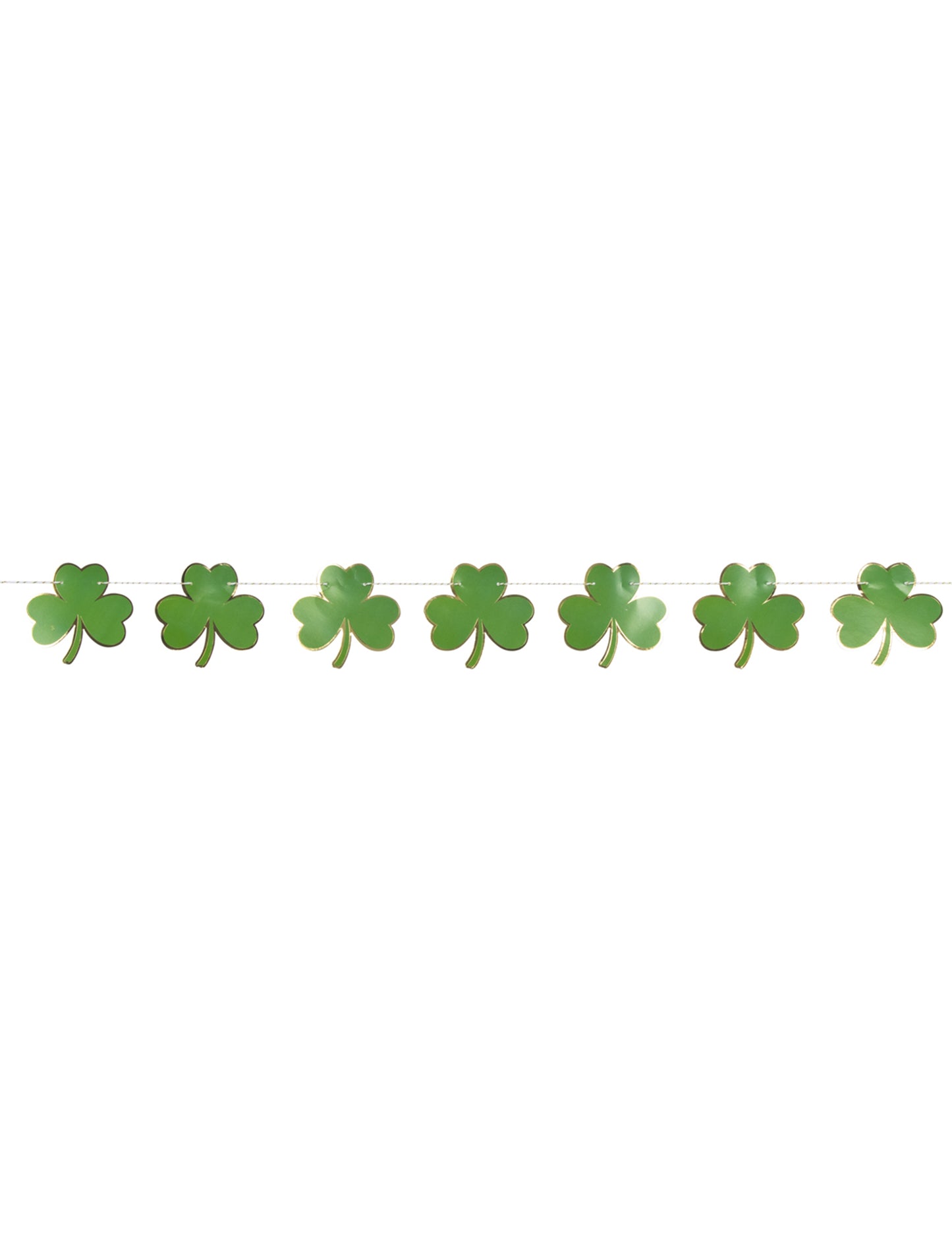 Gros plan sur les trèfles de la guirlande trèfles Saint Patrick