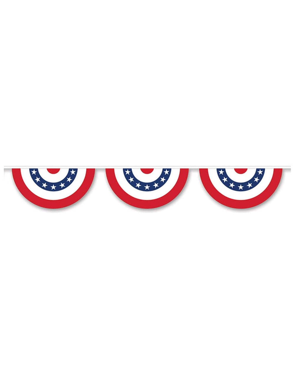 Guirlande en plastique demi cercle USA pour fête bleu blanc rouge avec étoiles