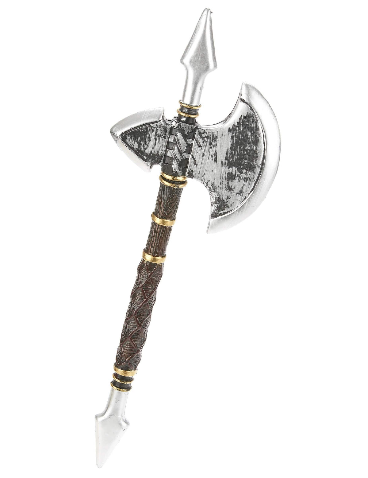 Machado viking com pontas para adulto, prateado e castanho em plástico