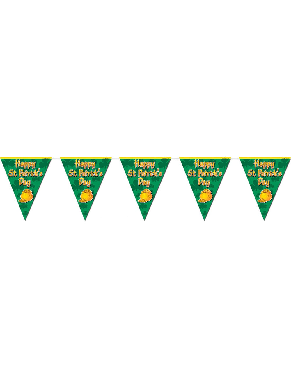 Guirlande fanions Happy St Patrick's Day pour décoration vert avec trèfles et pot d'or