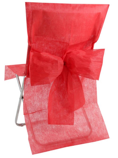Housses de chaise premium rouge en intissé avec rubans