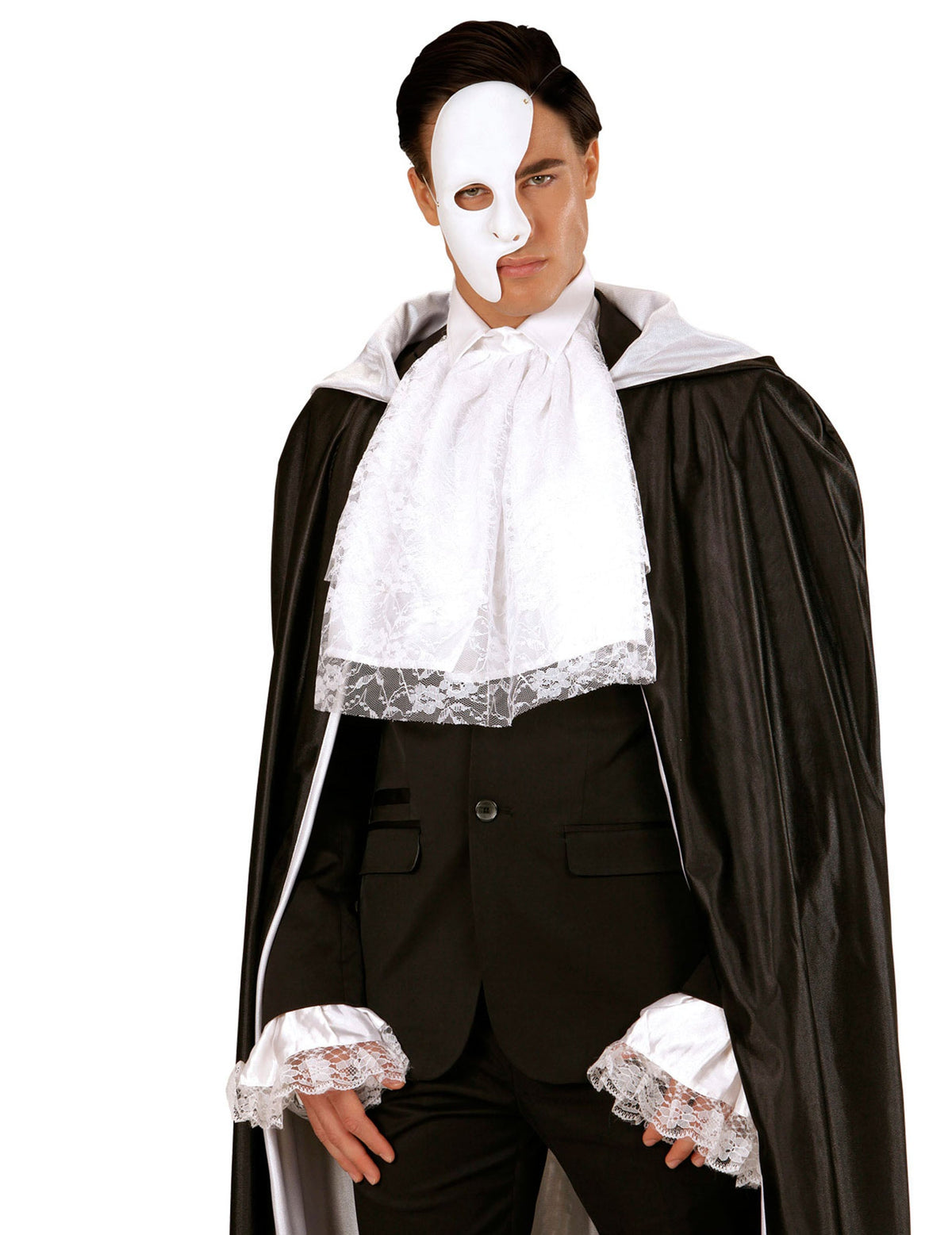 Jabot et manchettes en dentelle pour adulte blanche