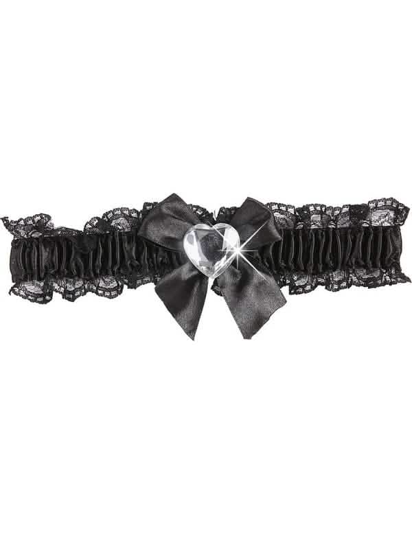Liga sexy em renda para mulher negra com coração prateado