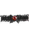 Jarretière sexy dentelle noire cœur rouge pour femme noire avec cœur rouge