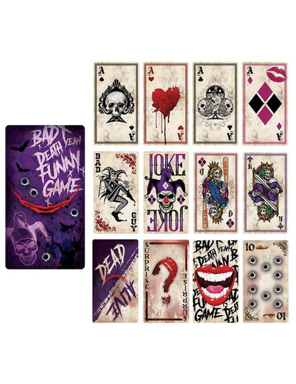 Jeu de 12 cartes joker maléfique pour adulte multicolores au style vintage