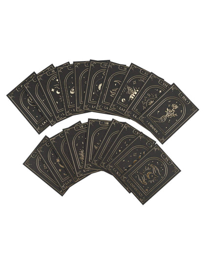 Jogo de 20 cartas oráculo adivinhação Cosmic Spirit em papel preto e dourado 8 x 11 cm