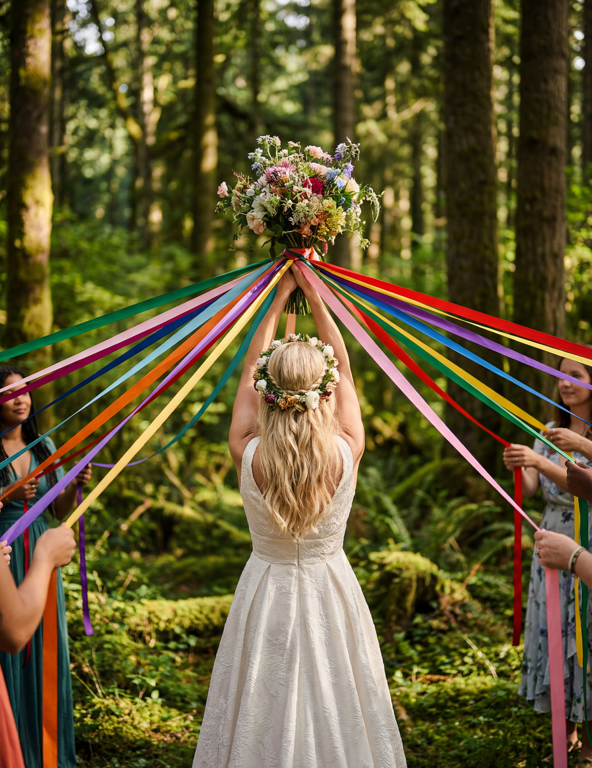 Jogo das fitas para casamento, 15 fitas multicoloridas