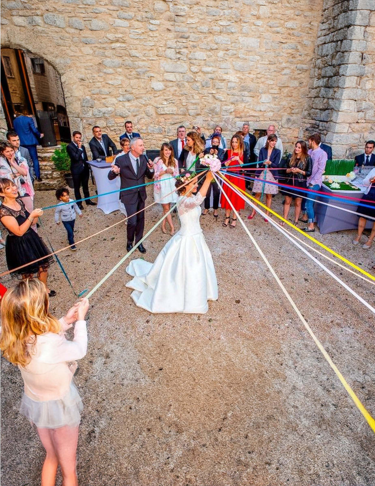 Jogo das fitas para casamento, 15 fitas multicoloridas