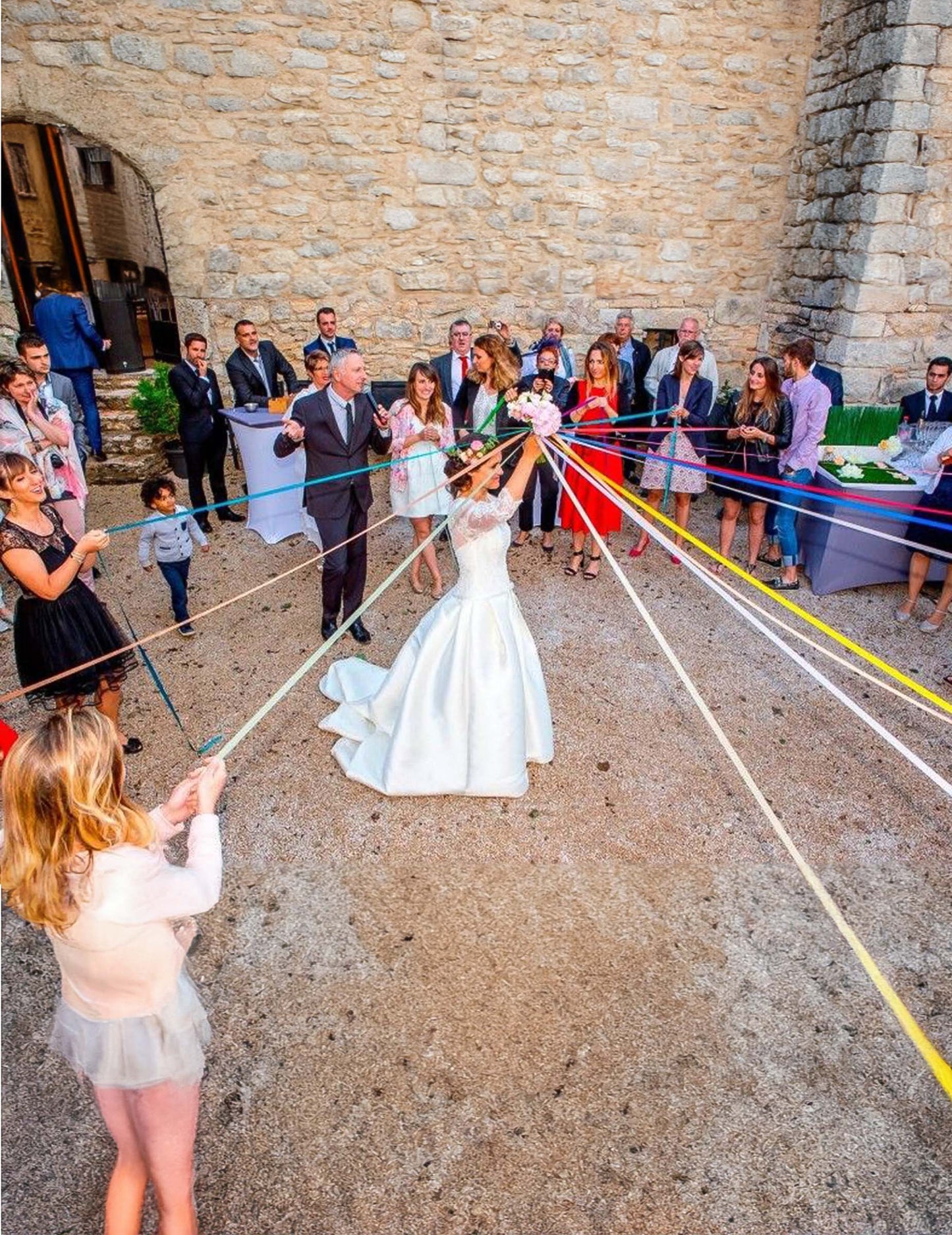 Jogo das fitas para casamento, 15 fitas multicoloridas