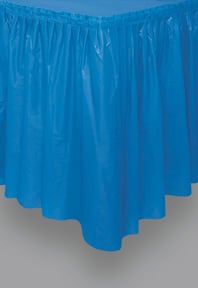Jupe de table bleue en plastique adhésive
