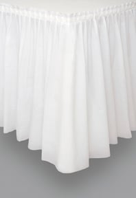 Jupe de table adhésive pour fête blanc en plastique