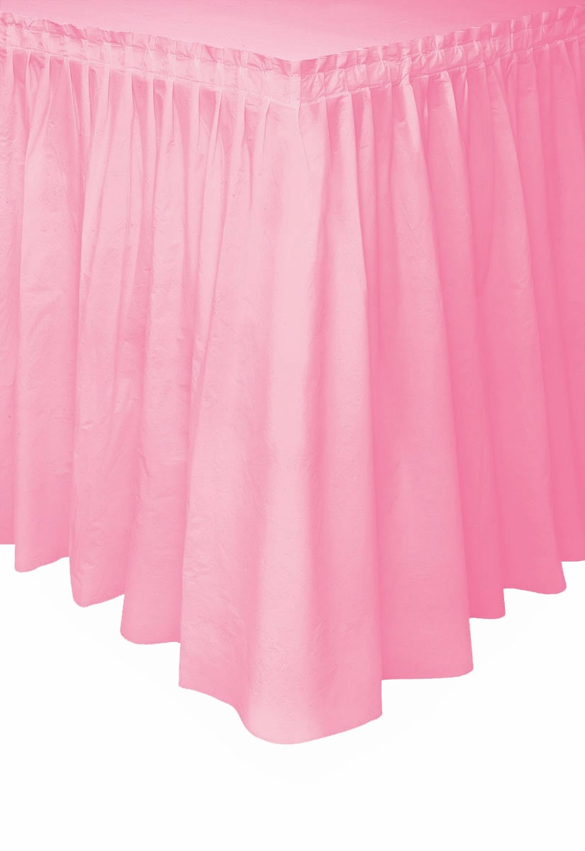 Jupe de table rose clair en plastique adhésive