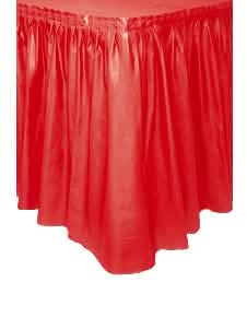 Saia de mesa de festa para decoração vermelho em plástico adesiva