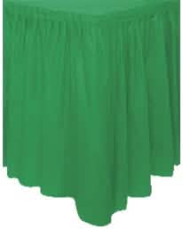 Saia de mesa de festa para decoração verde esmeralda em plástico
