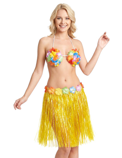 Saia havaiana curta amarela adulto