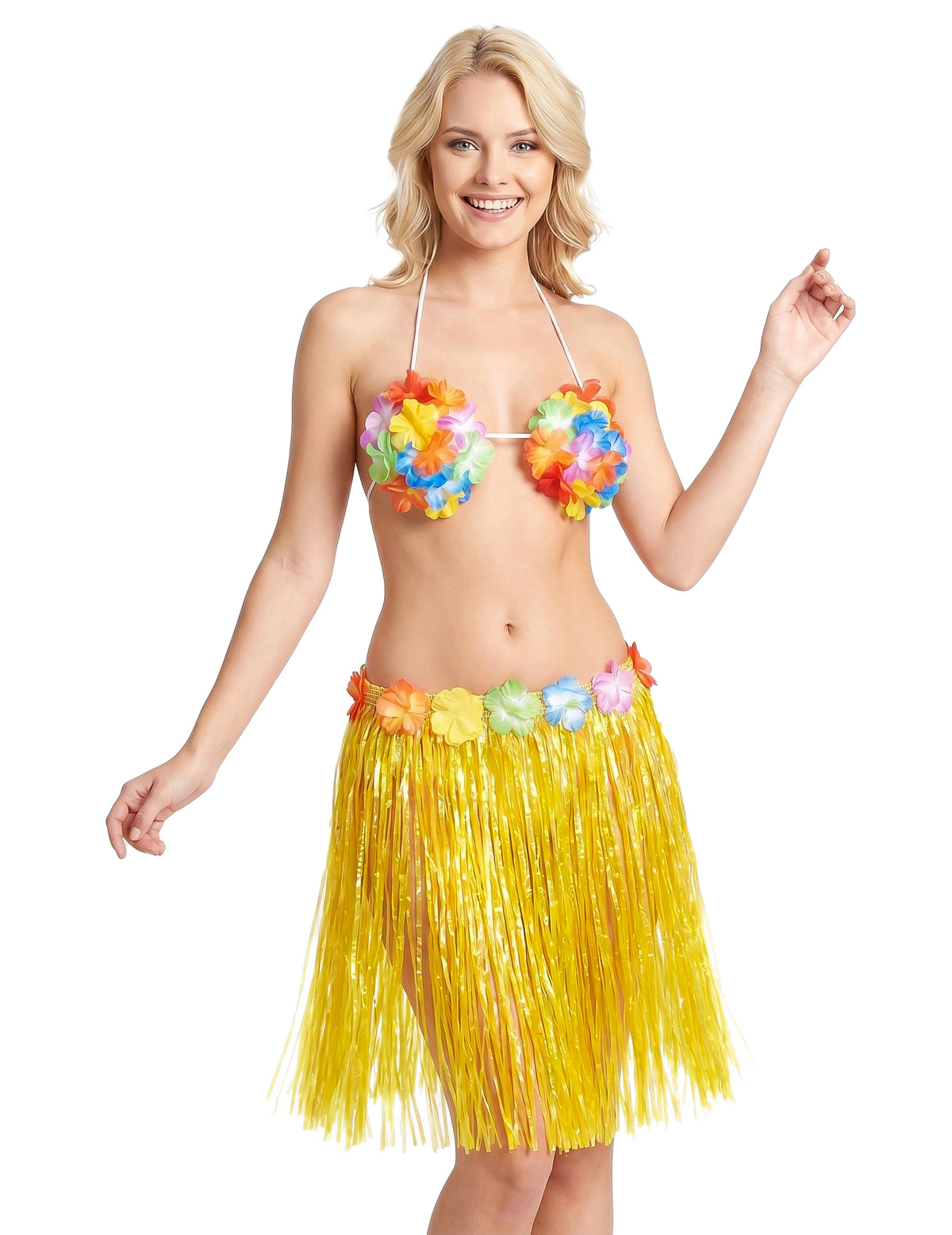 Saia havaiana curta amarela adulto