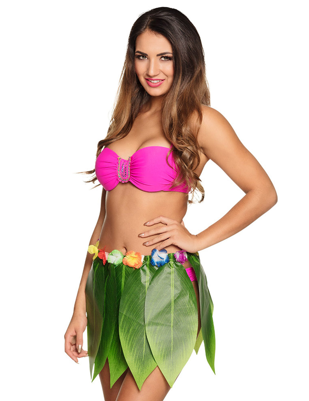 Vue de profil de la jupe hawaïenne feuilles de bananier
