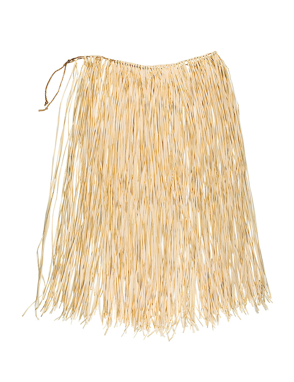Détail de la texture de la jupe hawaïenne longue naturelle en raphia
