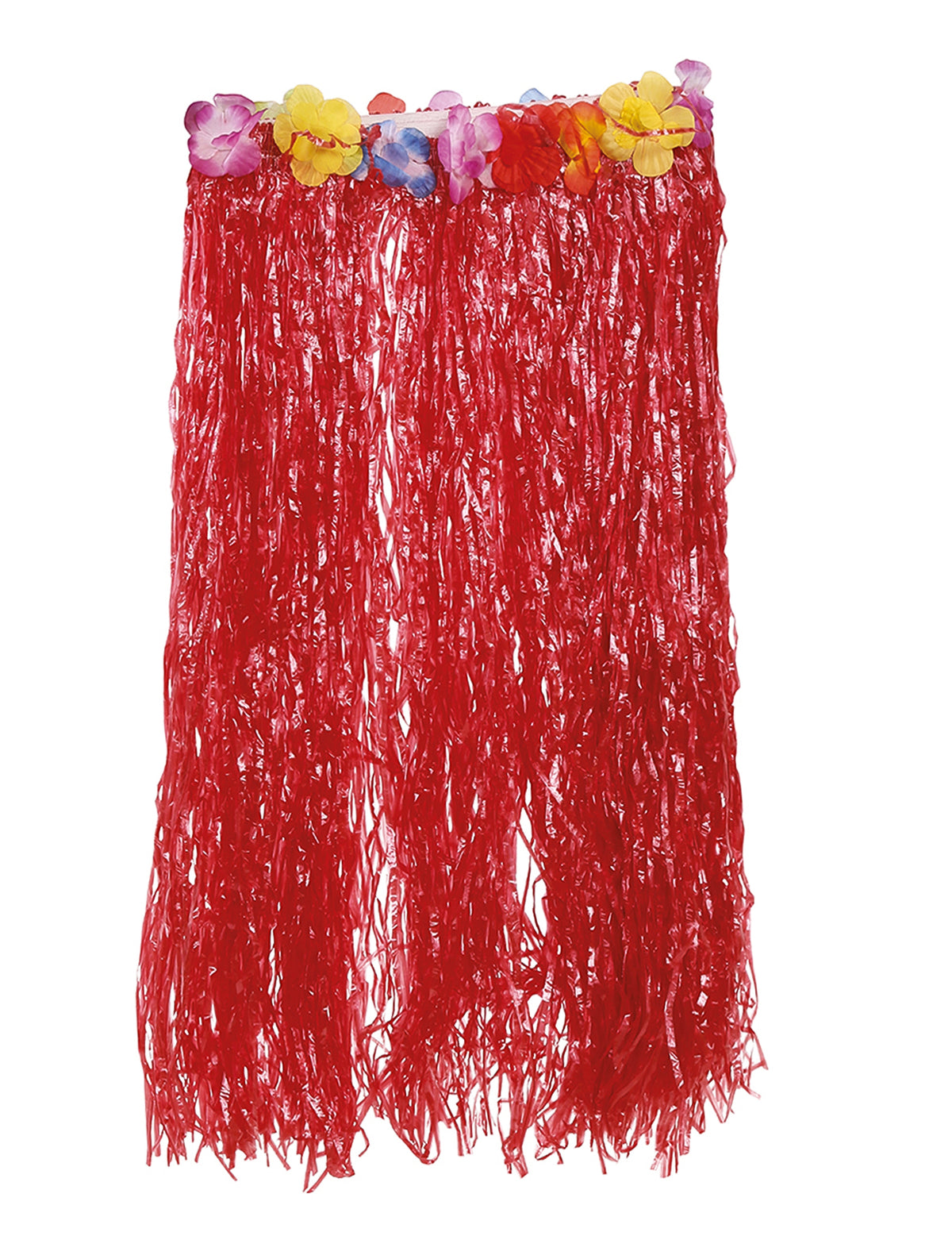Détail de la ceinture fleurie de la jupe hawaïenne longue pour adulte