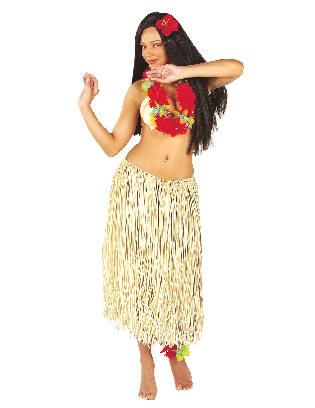 Jupe hawaiënne pour adulte naturelle beige
