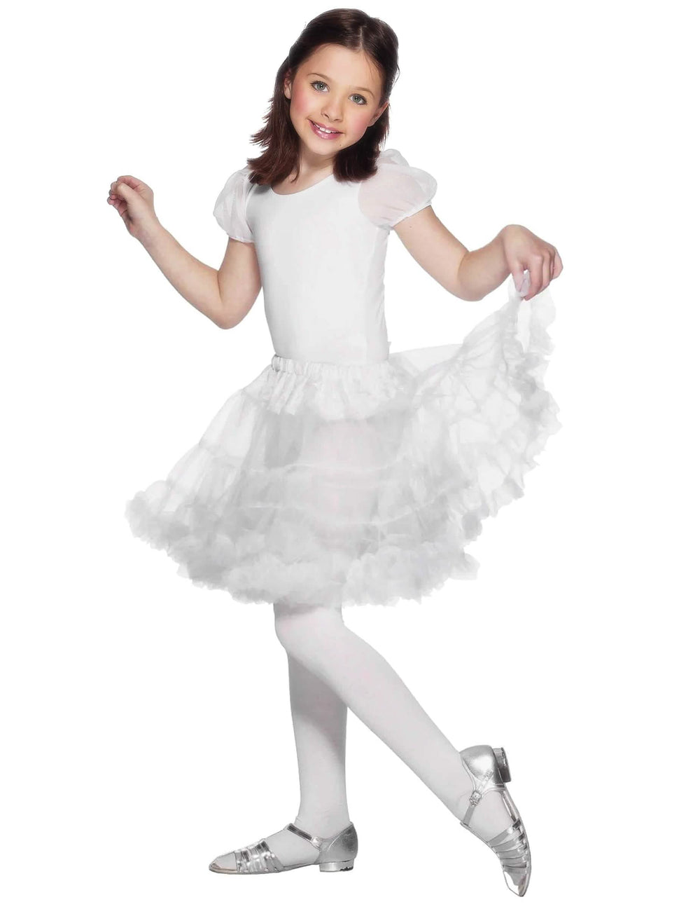 Jupon transparent pour fille blanc volumineux