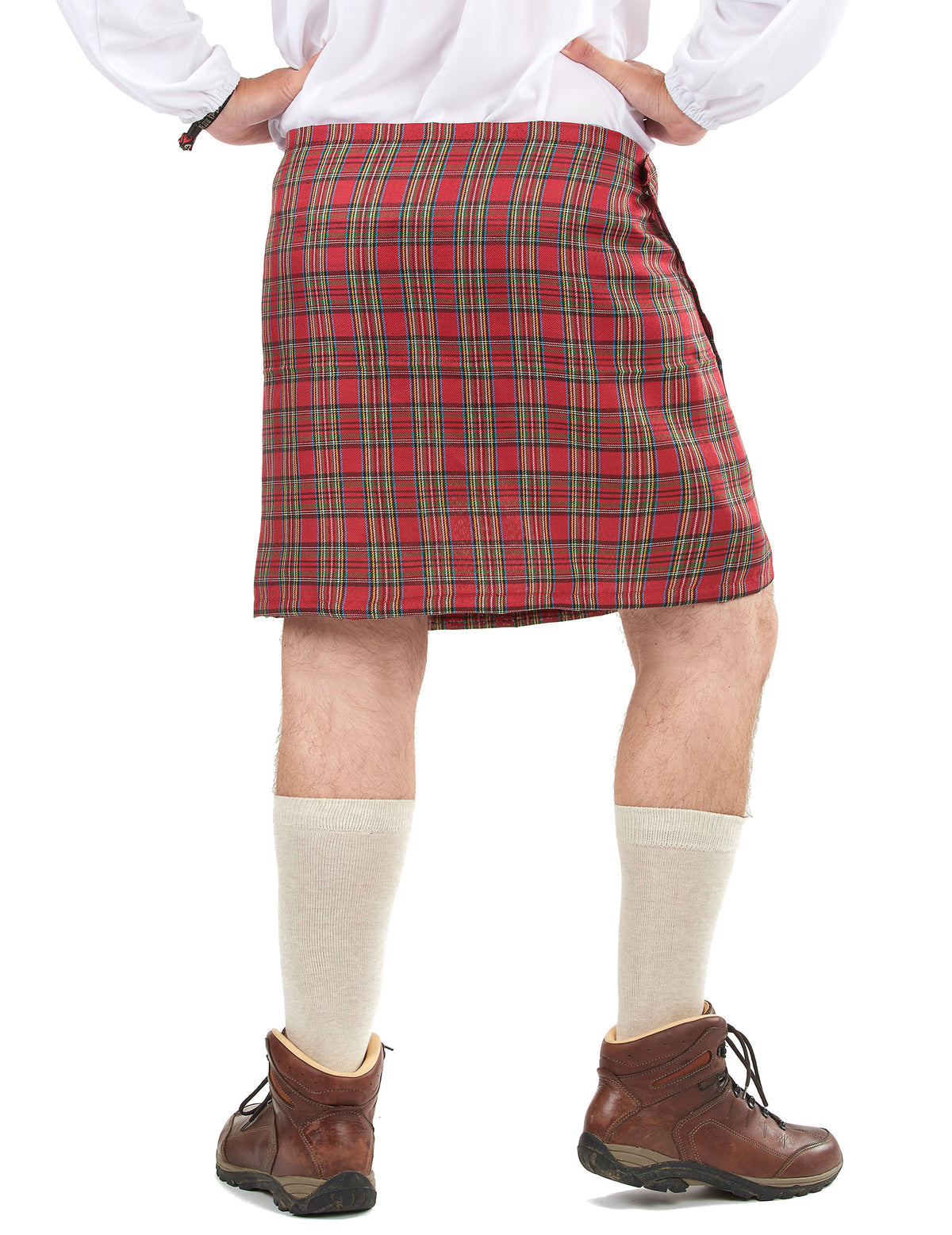 Vue de dos du kilt écossais avec fourrure pour adulte