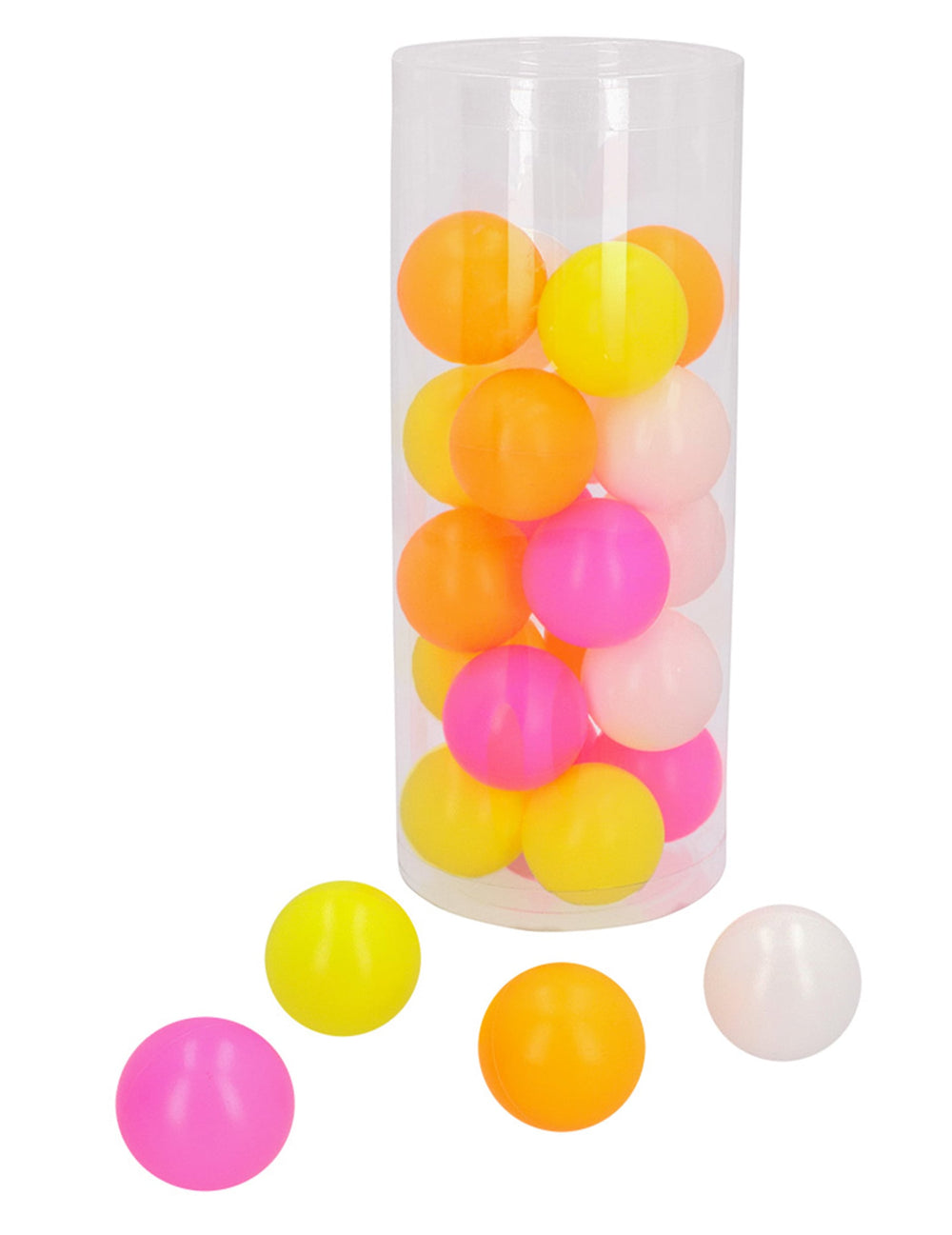 Balles de beer pong pour adulte multicolores fluo