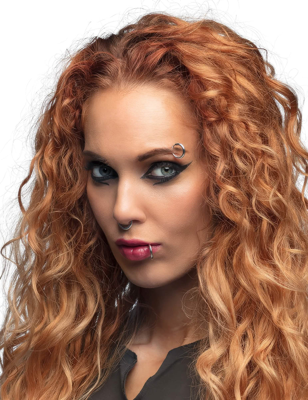 Kit de 8 piercings para adulto prateados estilo punk