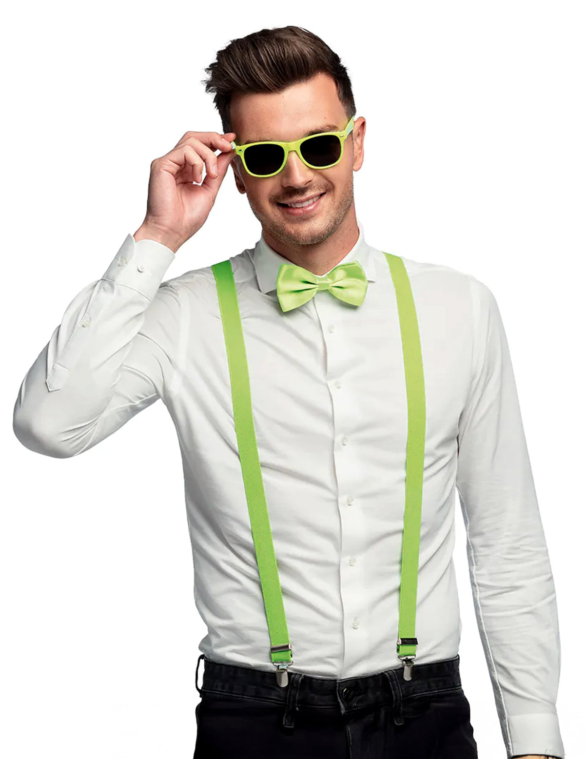 Kit acessórios 3 peças verde néon UV