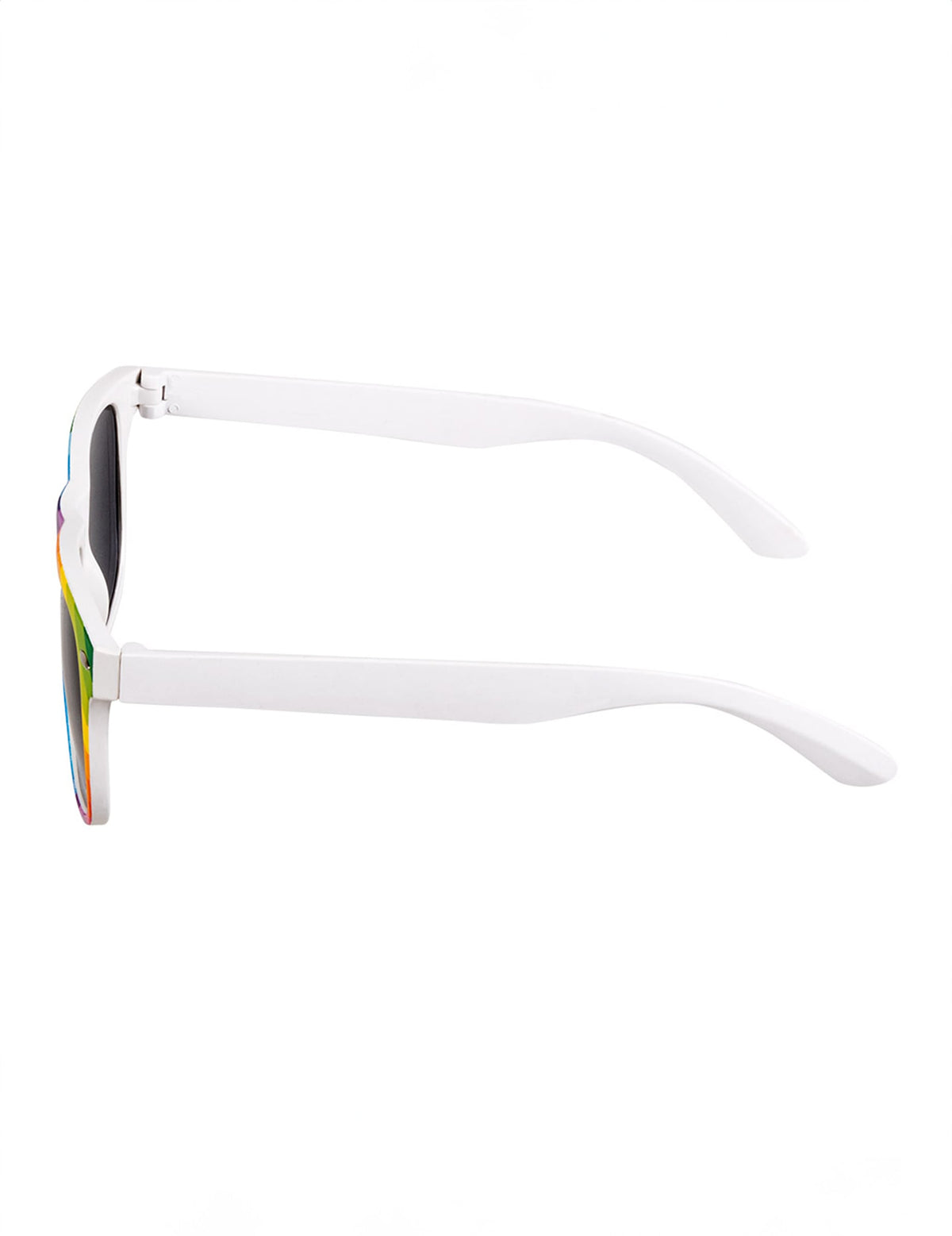 Vue de profil des lunettes de soleil du kit d'accessoires arc en ciel