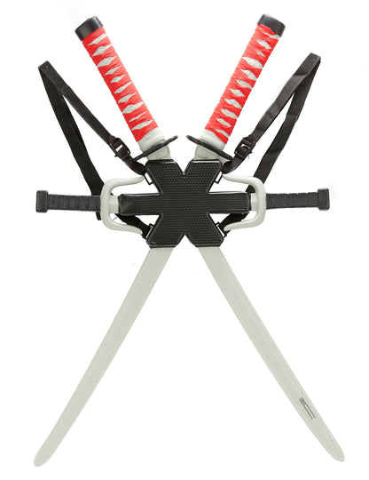 Kit accessoires Deadpool™ pour adulte avec katanas rouges et noirs