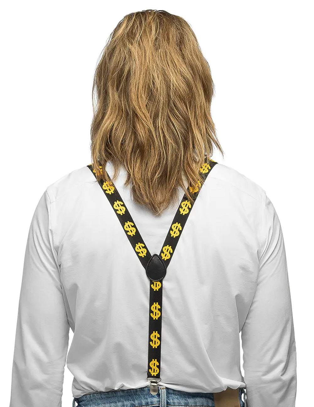 Kit accessoires dollars pour adulte noir et jaune avec bretelles