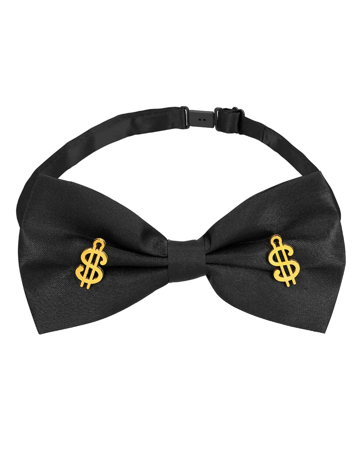 Noeud papillon noir avec signes dollars du kit accessoires dollars