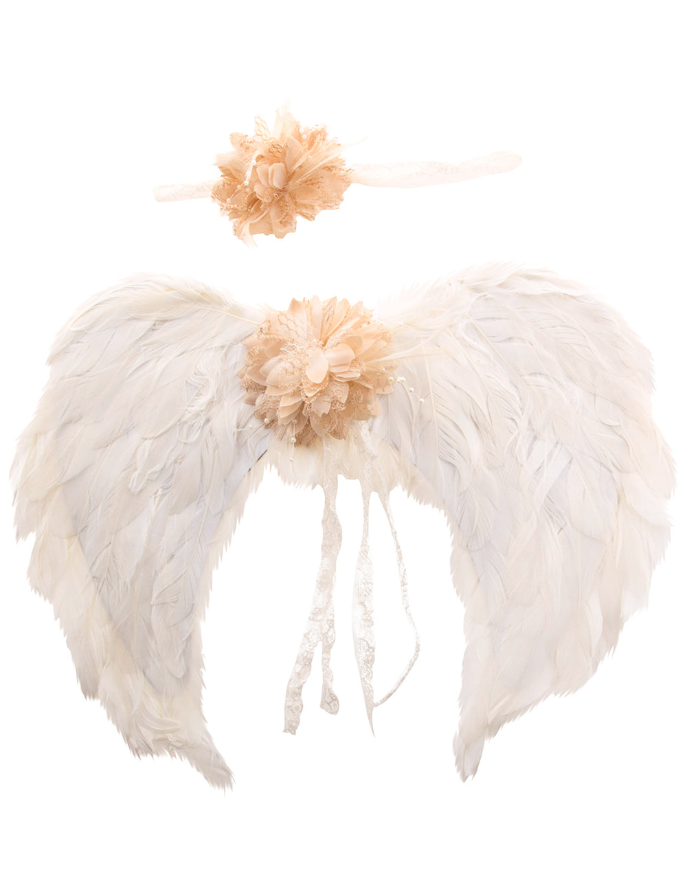 Vue d'ensemble du kit ailes d'ange et bandeau pour adulte