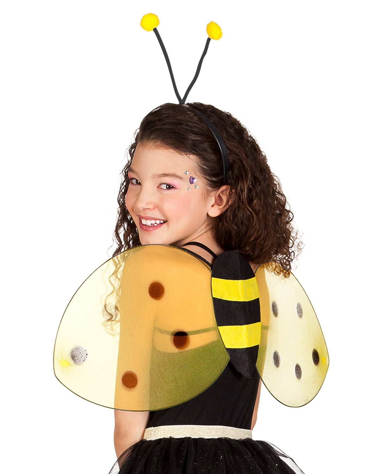 Kit ailes et serre-tête abeille pour enfant jaune et noir