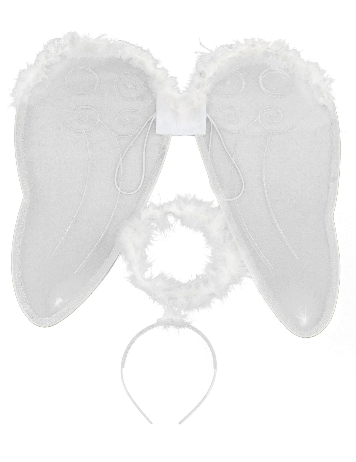 Kit avec ailes et auréole d'ange pour adulte blanc à plumes