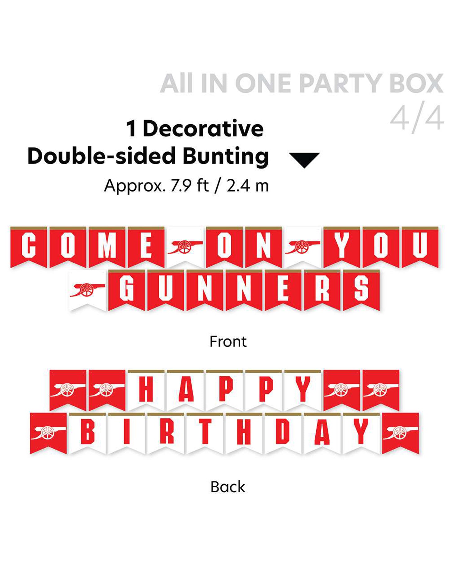 Kit de aniversário Arsenal Football Club 44 peças