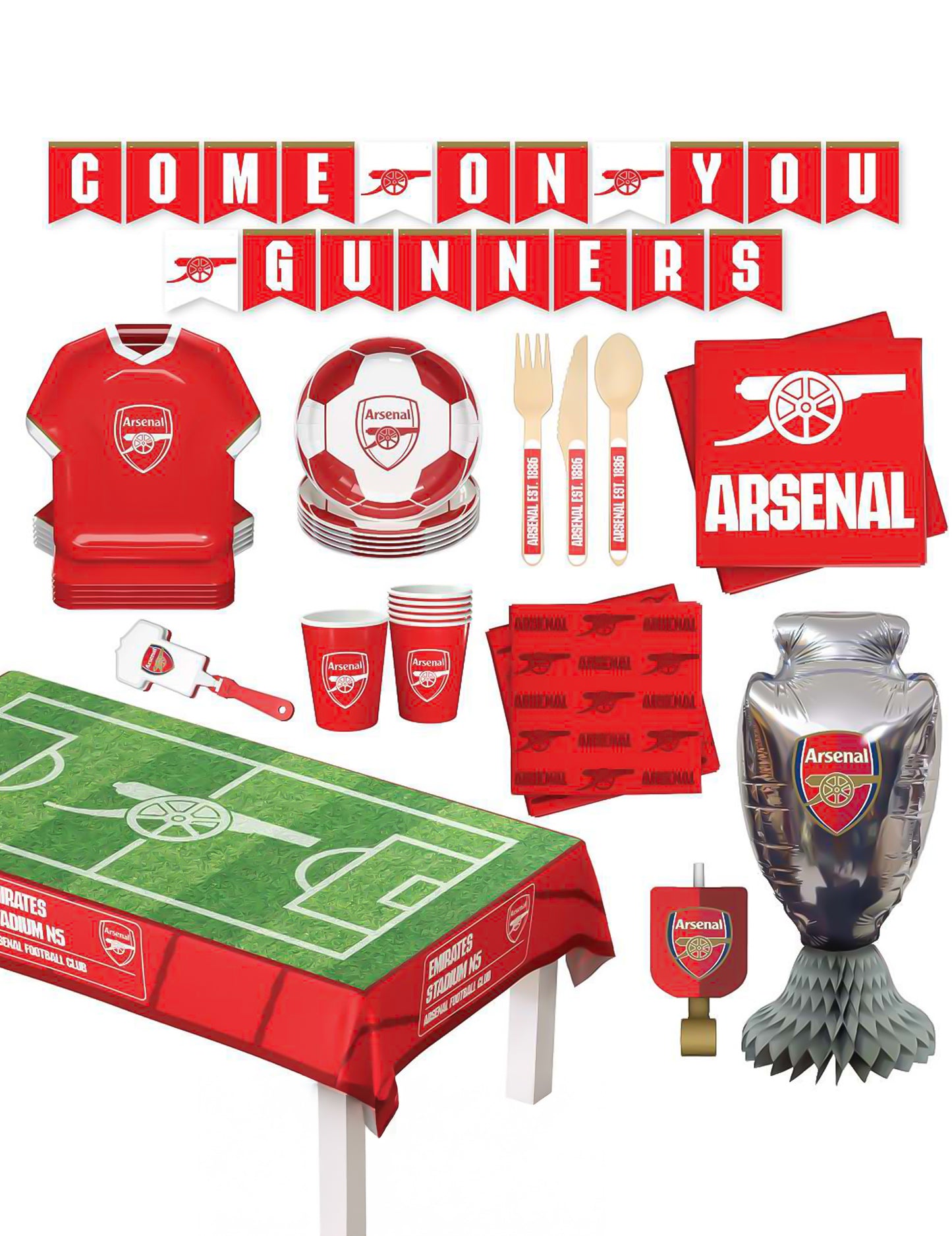 Kit de aniversário Arsenal Football Club 75 peças