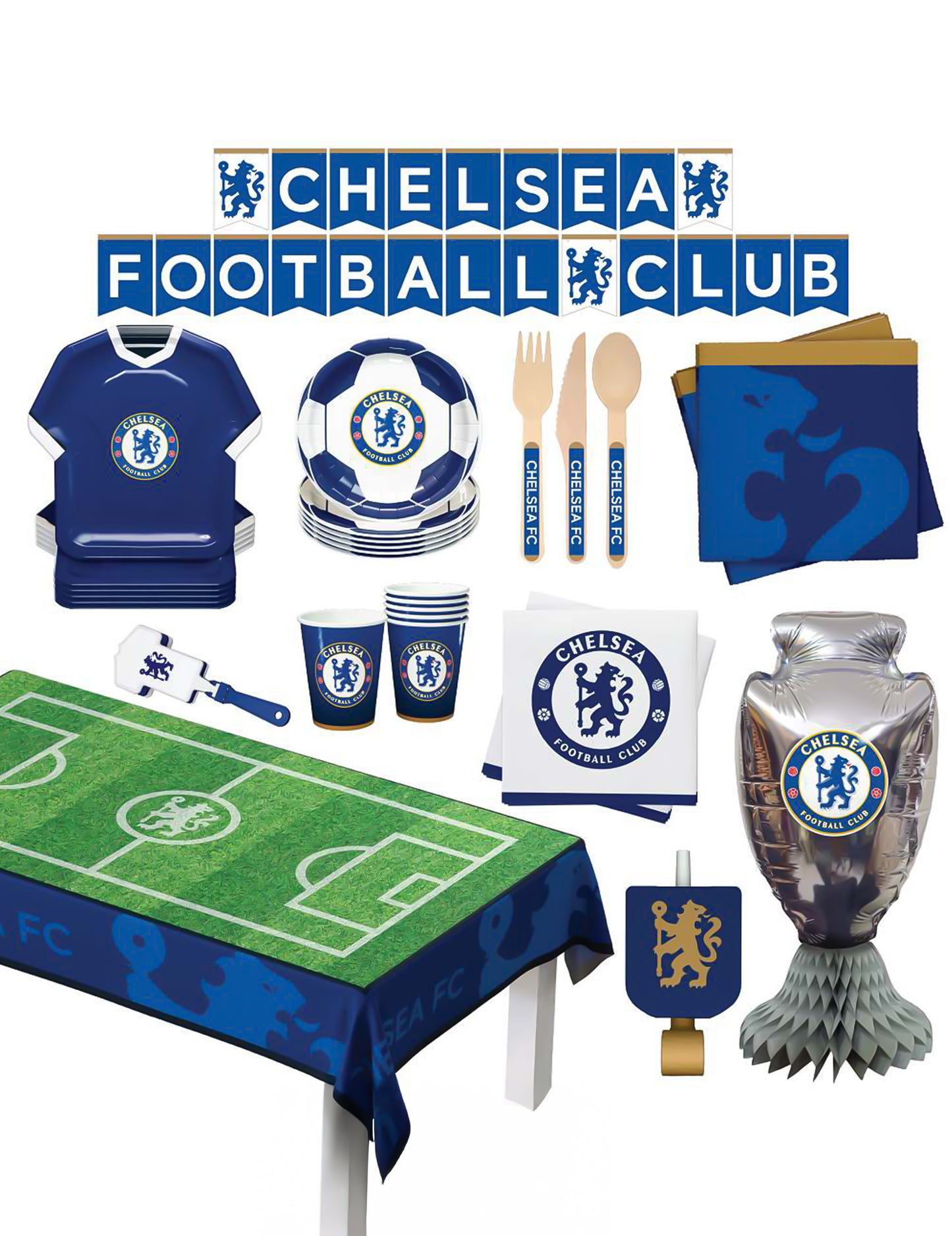 Kit de aniversário Chelsea Football Club 75 peças