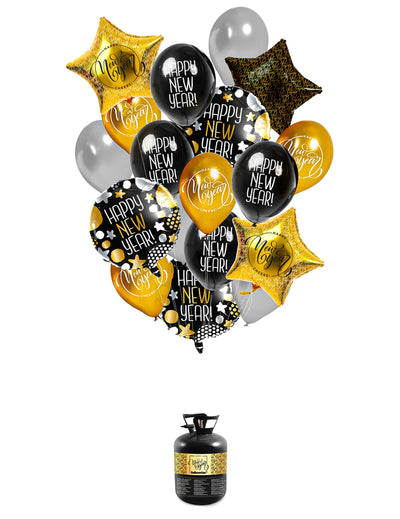 Kit de buquê de balão de feliz ano novo com hélio