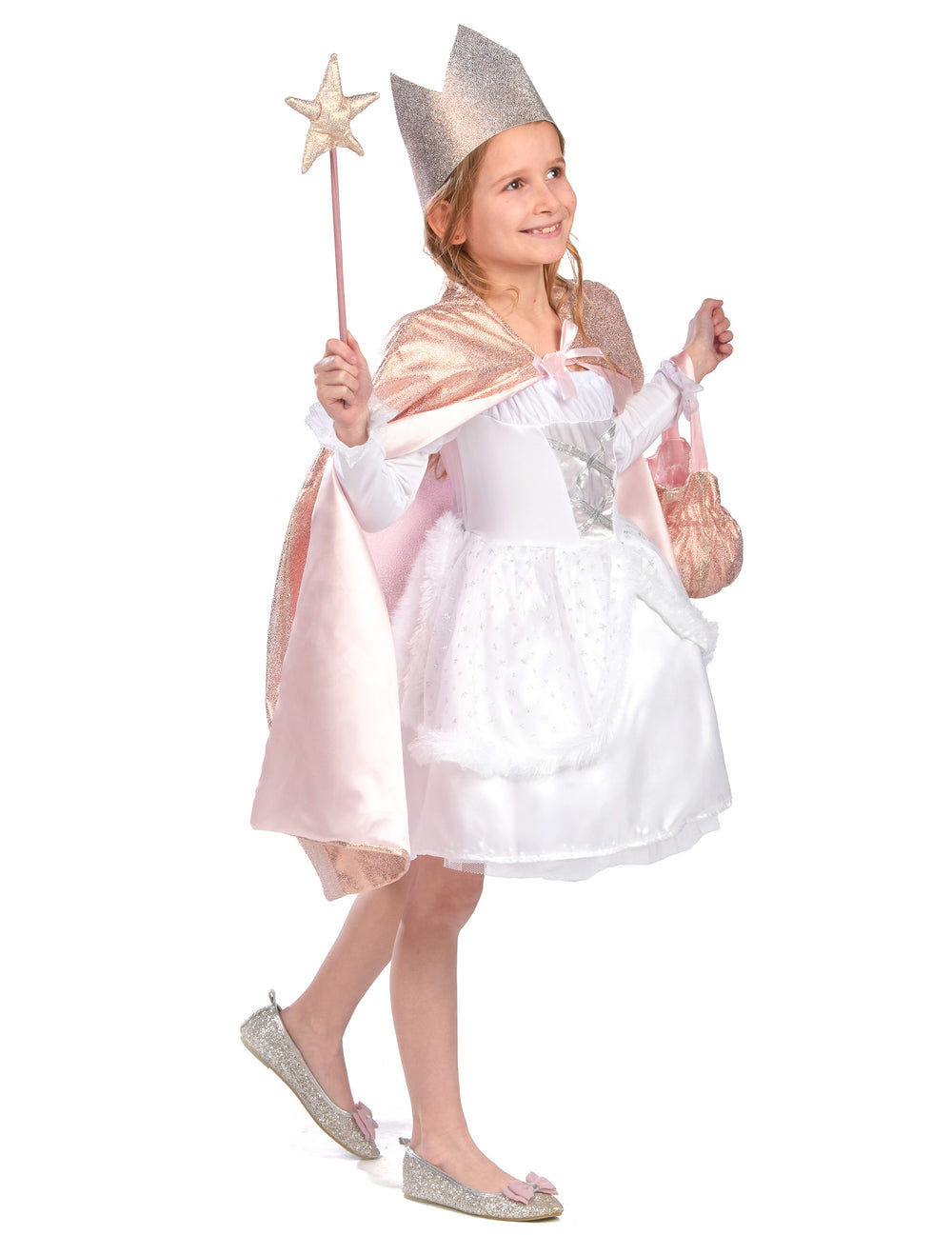 Vue de profil du kit cape et accessoires de princesse