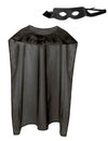 Kit cape et masque de super héros pour adulte noir