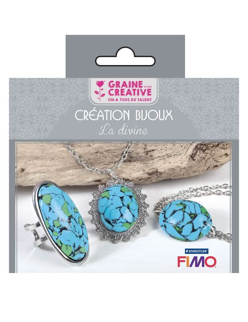 Kit de criação de jóias parure pedras turquesa a divina azul turquesa