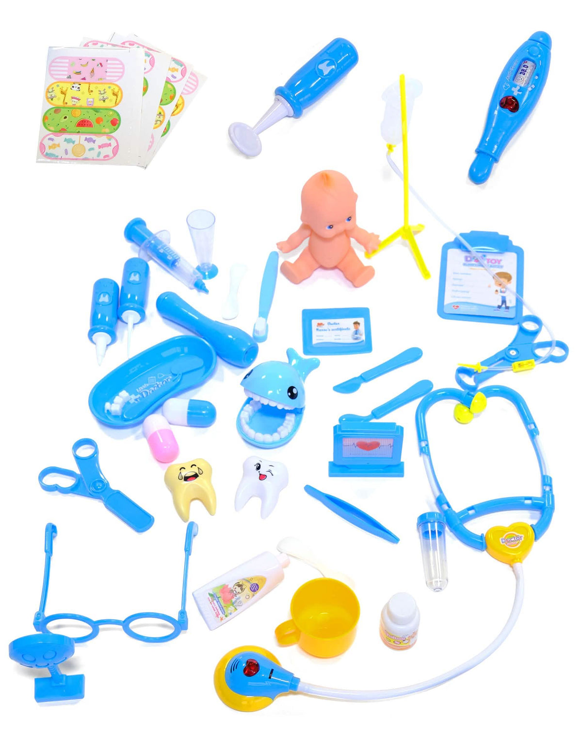 Kit de acessórios de médico para criança azul 39 peças