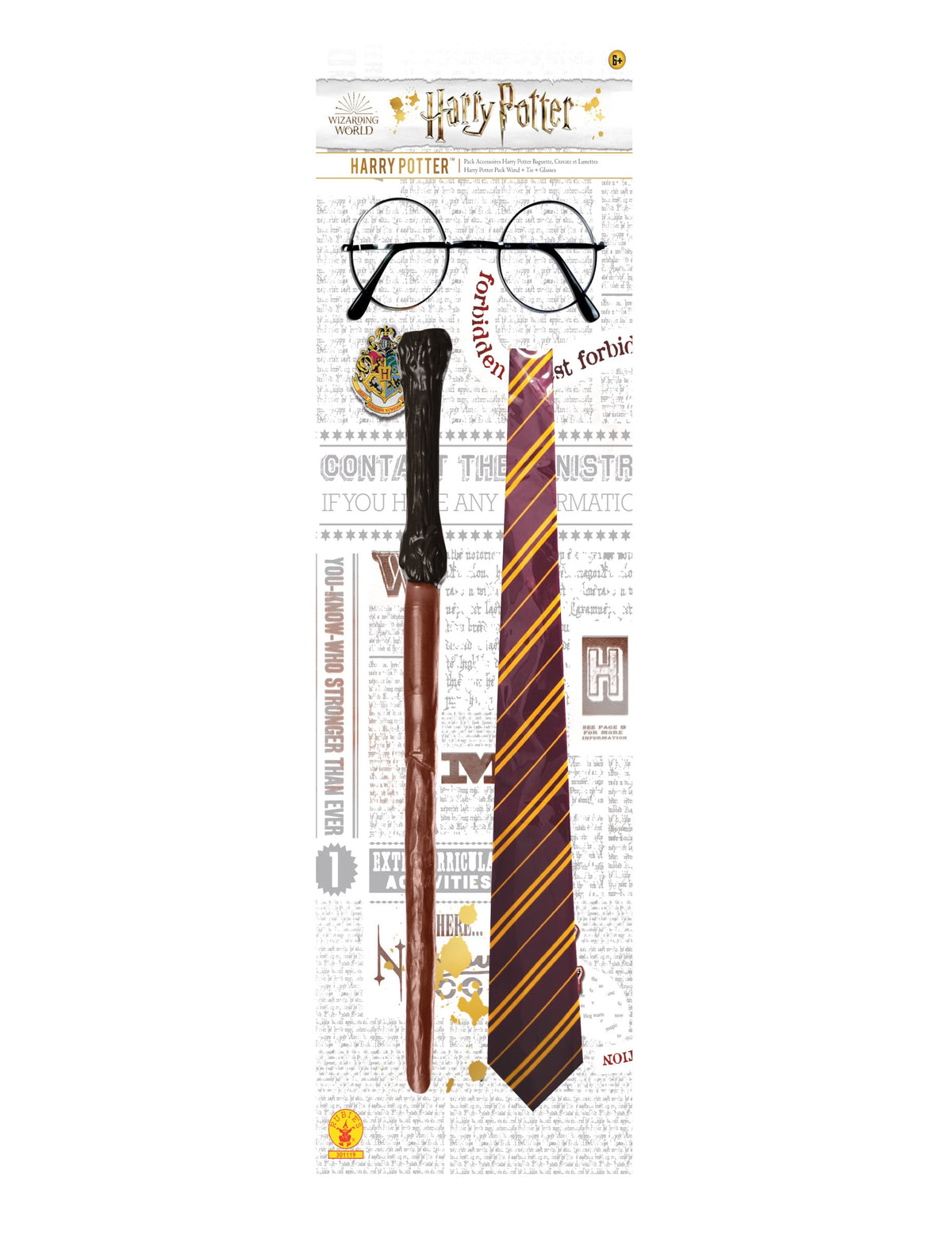 Kit d'accessoires Harry Potter pour enfant avec baguette lunettes et cravate