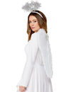 Kit d'ange de Noël pour femme blanc avec ailes et auréole argentée