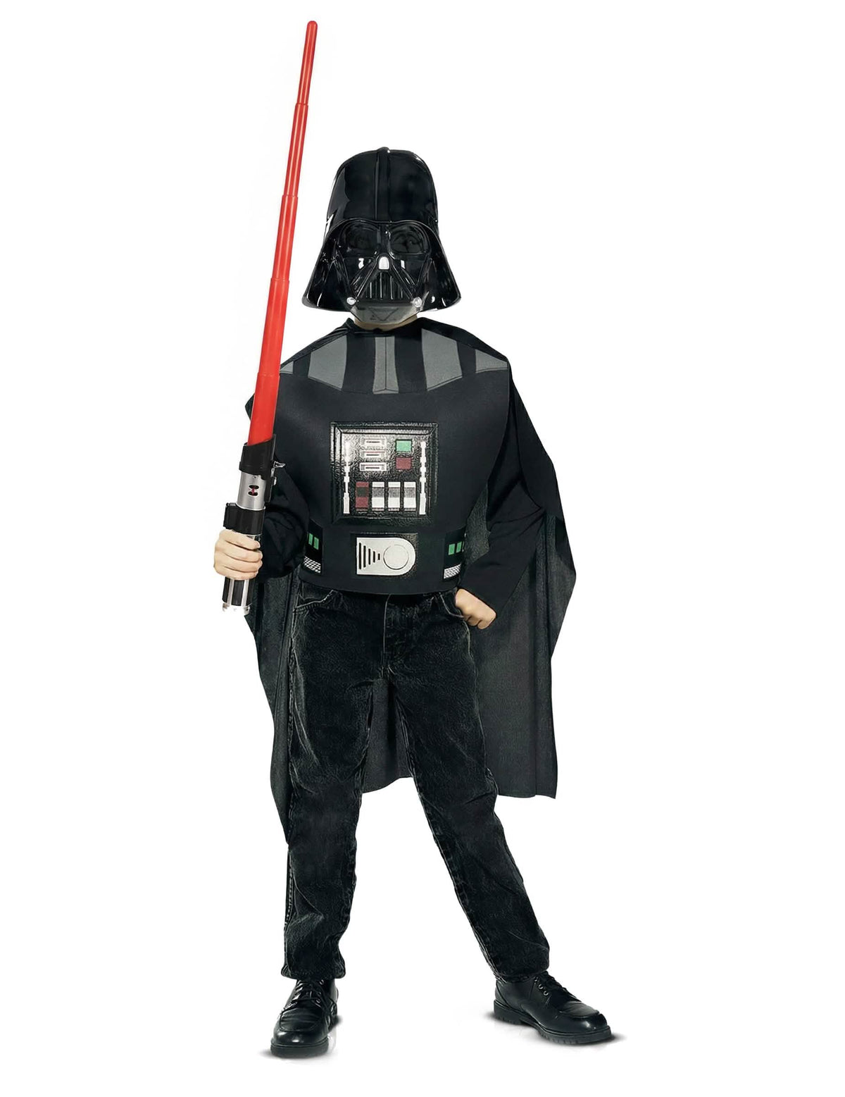 Kit Dark Vador para criança preto com sabre laser vermelho